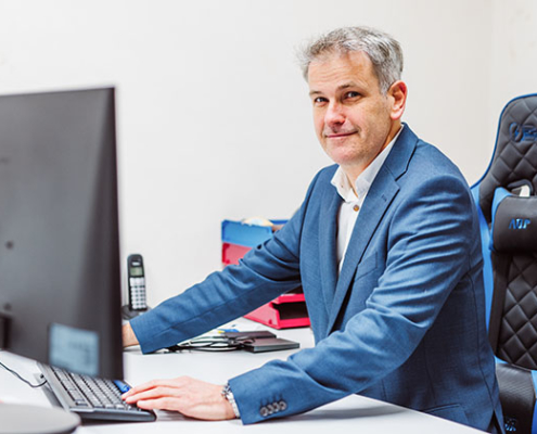 Portret van de zaakvoerder Peter